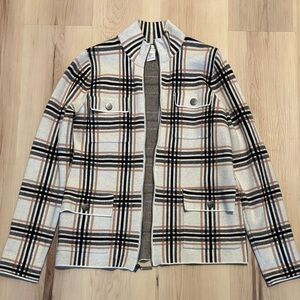 Rachel Zoe Textured Knit Top in Black, Beige, and White Small